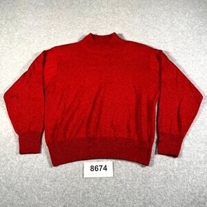 Vintage Milano Design Group Sweater Womens Medium‎ Red Metallic Sparkle Knit
